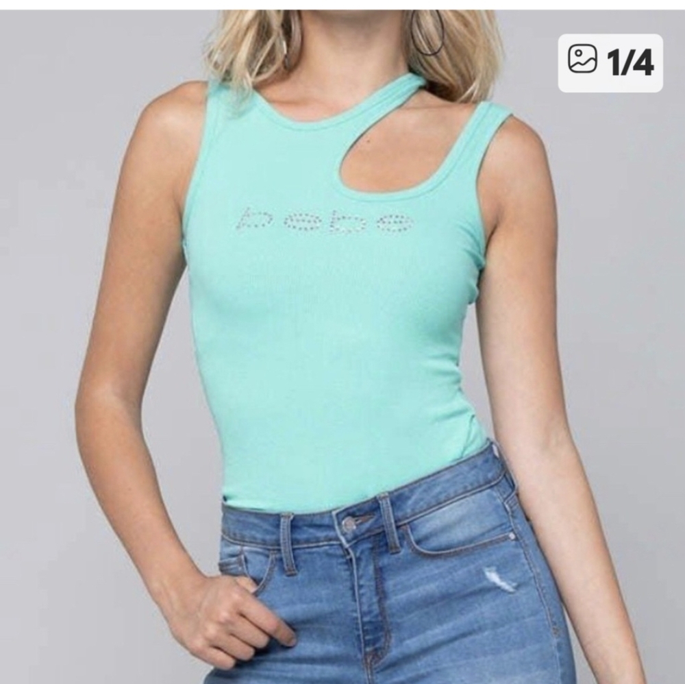 Bebe teal top - Picture 1 of 3